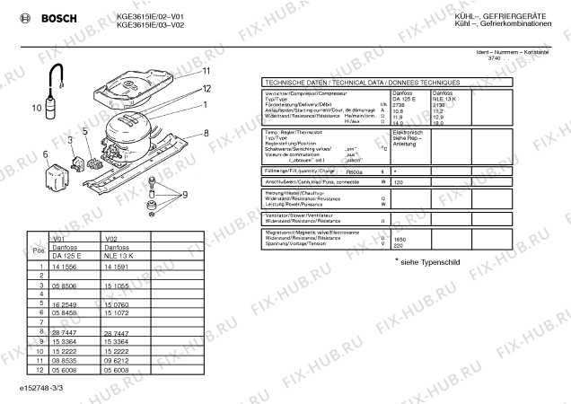 Схема №3 KG36E15EE с изображением Модуль управления для холодильника Siemens 00096216