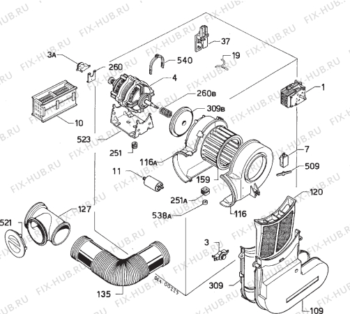 Взрыв-схема стиральной машины Privileg 008388 1 - Схема узла Electrical equipment 268