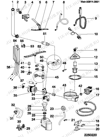 Взрыв-схема посудомоечной машины Ariston LD6090XEU (F040922) - Схема узла