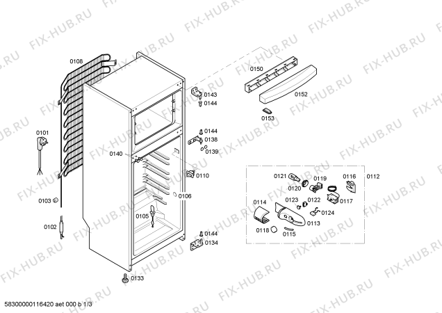 Схема №3 3FE2370N с изображением Панель для холодильной камеры Bosch 00441470