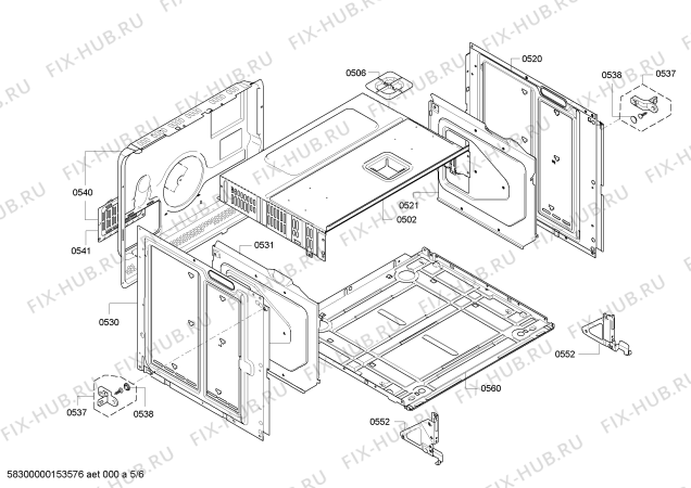 Схема №6 HB78A1570F с изображением Втулка для электропечи Siemens 10001683