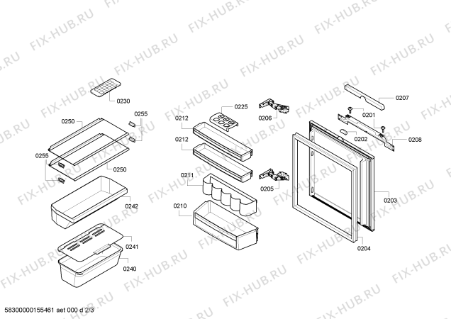 Взрыв-схема холодильника Constructa CK64144 Bosch - Схема узла 02