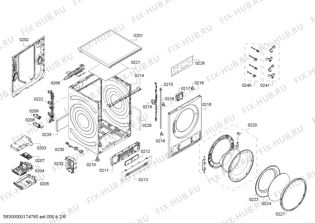 Взрыв-схема стиральной машины Bosch WVH305681W Bosch - Схема узла 02
