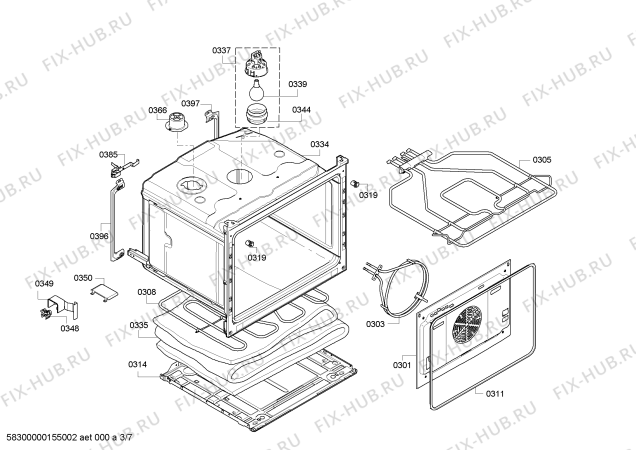 Схема №7 HCE764320V с изображением Кабель для духового шкафа Bosch 00622796