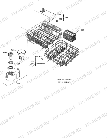 Взрыв-схема посудомоечной машины Juno JSV2540 - Схема узла Baskets, tubes 061