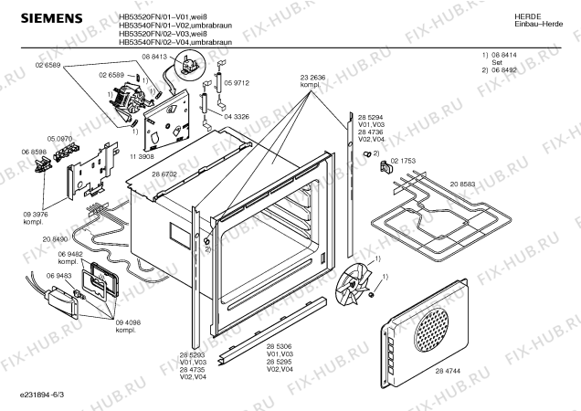 Схема №6 HB55041FN с изображением Панель для духового шкафа Siemens 00287355