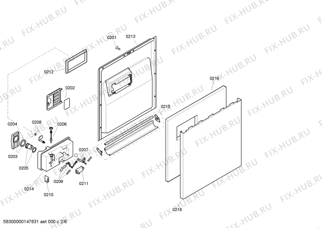 Взрыв-схема посудомоечной машины Bosch SGS45A02GB - Схема узла 02