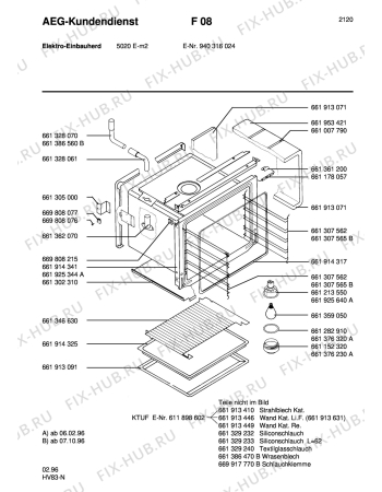 Взрыв-схема плиты (духовки) Aeg 5020E-M - Схема узла Section1