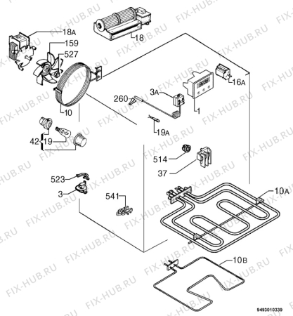 Взрыв-схема плиты (духовки) Zanussi ZOS71L - Схема узла Electrical equipment 268