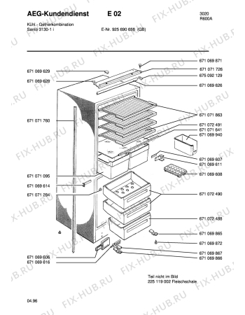 Взрыв-схема холодильника Aeg S3130-1I - Схема узла Housing 001