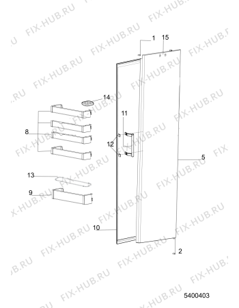 Взрыв-схема холодильника Whirlpool KR17G3A2IN (F096366) - Схема узла