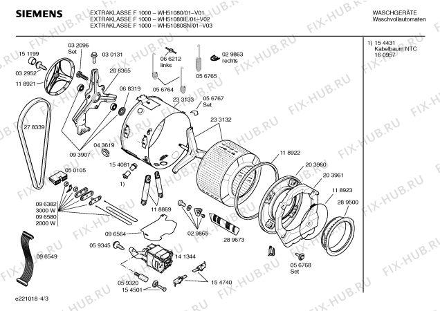 Схема №4 WH51080 EXTRAKLASSE F 1000 с изображением Вкладыш в панель для стиралки Siemens 00096678