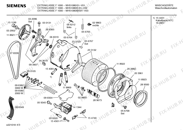 Схема №4 WH51080SN EXTRAKLASSE F 1000 с изображением Панель управления для стиралки Siemens 00289902