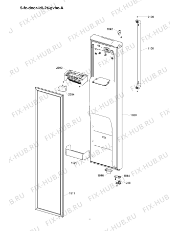 Схема №9 WSX5172K MS с изображением Всякое для холодильной камеры Whirlpool 482000013927