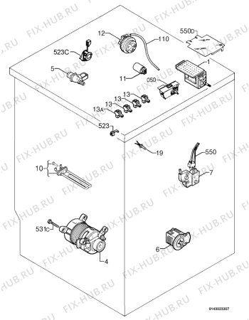 Взрыв-схема стиральной машины Rex Electrolux RL65 - Схема узла Electrical equipment 268