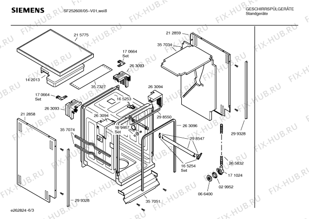 Схема №6 SF25260II с изображением Инструкция по эксплуатации для электропосудомоечной машины Siemens 00529344