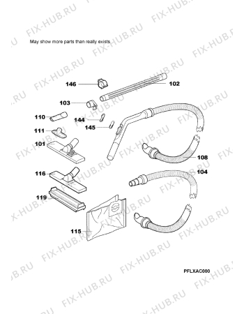 Взрыв-схема пылесоса Electrolux BEL 500 US - Схема узла Accessories