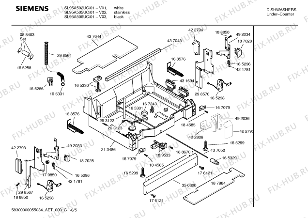Взрыв-схема посудомоечной машины Siemens SL95A505UC - Схема узла 05