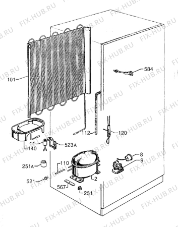 Взрыв-схема холодильника Aeg S2942IW4 - Схема узла Cooling system 017