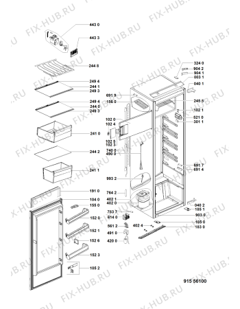 Схема №1 HSZ1801AAUK1 (F155610) с изображением Спецнабор для холодильника Indesit C00513130
