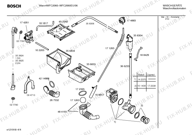 Схема №4 WFC2060EU Maxx4 WFC2060 с изображением Таблица программ для стиралки Bosch 00581736