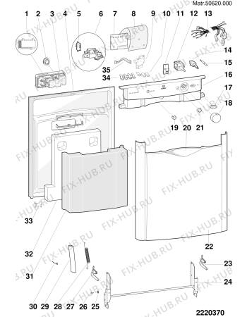 Взрыв-схема посудомоечной машины Indesit IDTMUK (F034520) - Схема узла