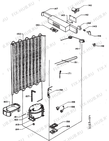 Взрыв-схема холодильника Electrolux TR1000 - Схема узла Section 3