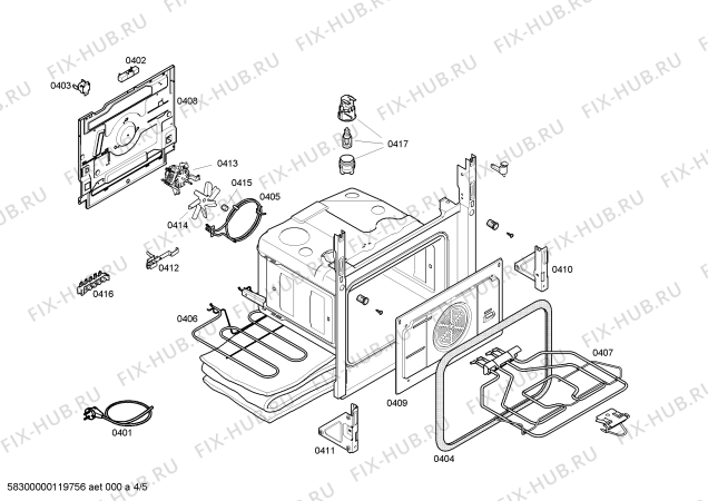 Схема №5 FRM4800W с изображением Панель управления для электропечи Bosch 00662880