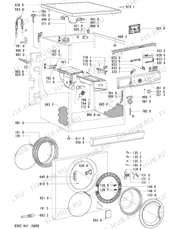 Схема №2 AWO/D 7715 с изображением Обшивка для стиралки Whirlpool 481245217777