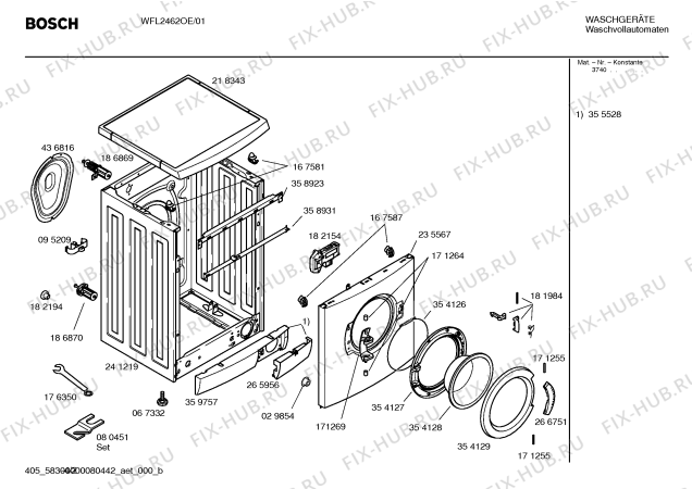 Схема №4 WFL2462OE Maxx WFL 2462 OE с изображением Инструкция по эксплуатации для стиральной машины Bosch 00591352