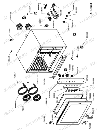 Схема №1 AFO 631 с изображением Ось для духового шкафа Whirlpool 482000091498
