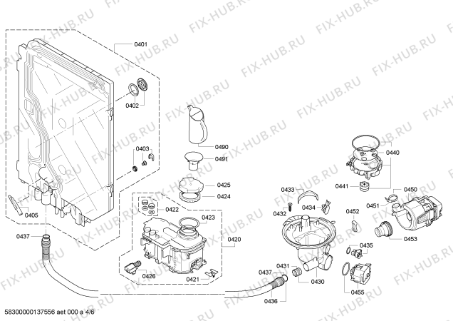 Взрыв-схема посудомоечной машины Atag SMVATE01NL - Схема узла 04