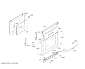 Схема №6 B95F42N0MK с изображением Внутренняя дверь для плиты (духовки) Bosch 00685312
