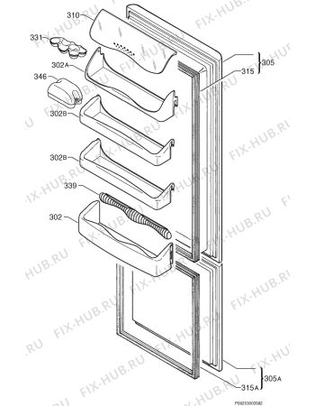 Взрыв-схема холодильника Rex RCS34BSE - Схема узла Door 003