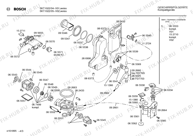 Схема №4 SKT2022DK с изображением Клапан для посудомойки Bosch 00065540