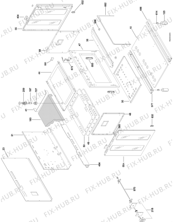 Взрыв-схема плиты (духовки) Zanussi ZW9650I - Схема узла Section 2