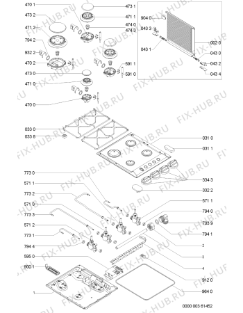 Схема №1 AKL 701 TF с изображением Затычка для плиты (духовки) Whirlpool 481244038901