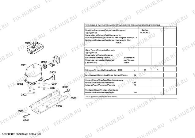 Взрыв-схема холодильника Bosch KGV36V15IE - Схема узла 03