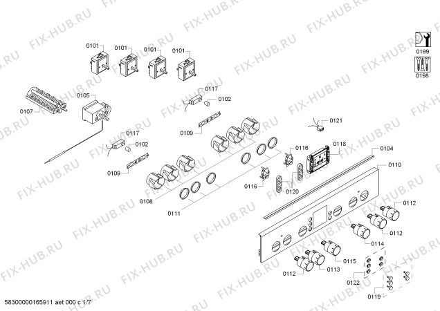 Схема №7 HCE743253G с изображением Стеклокерамика для духового шкафа Bosch 00712083