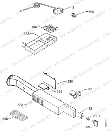 Взрыв-схема холодильника Electrolux ER9707D - Схема узла Diffusor