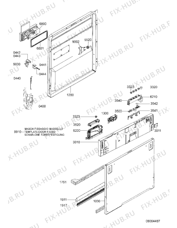 Схема №4 ADG 3800 с изображением Панель для посудомоечной машины Whirlpool 481290508913