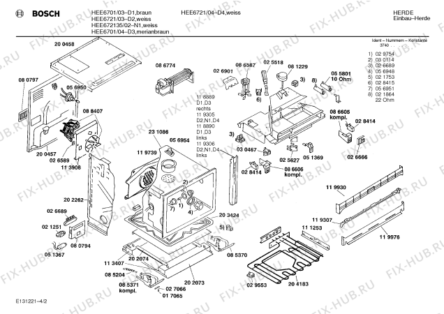 Схема №4 HEE6722SC с изображением Переключатель для духового шкафа Bosch 00031557