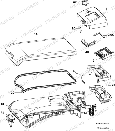 Взрыв-схема стиральной машины Electrolux EWT106510W - Схема узла Command panel 037