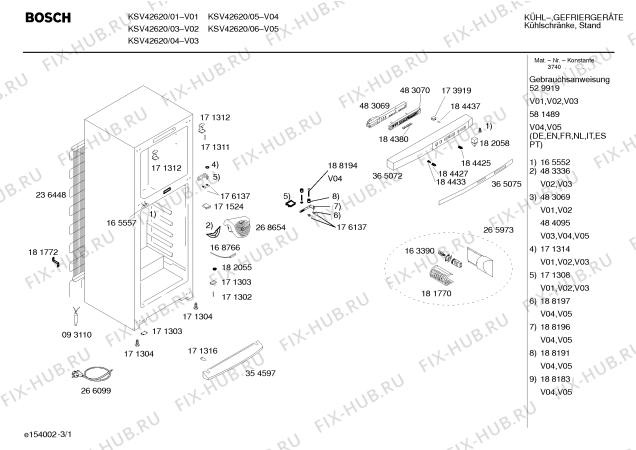 Схема №3 KSU40120GR с изображением Дверь для холодильной камеры Bosch 00236326