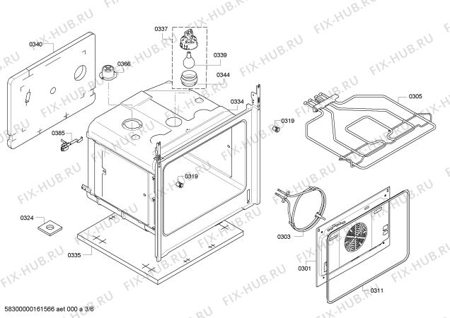 Схема №6 HBA13B150B Bosch с изображением Кабель для духового шкафа Bosch 00625386