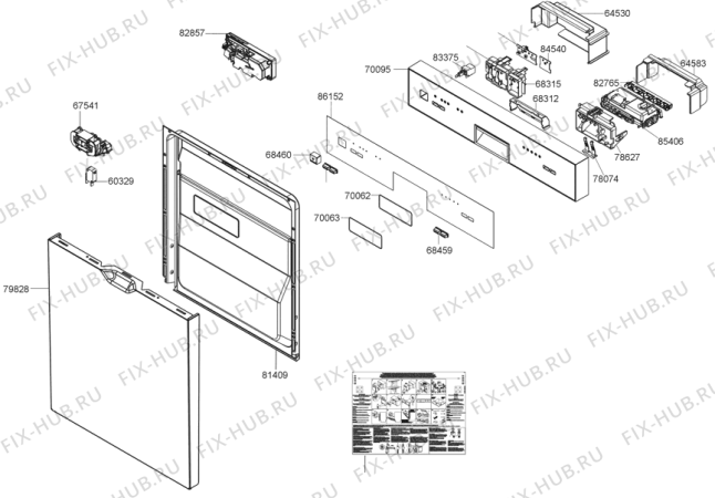 Взрыв-схема посудомоечной машины Gorenje GU61224X (313348, PMS60S) - Схема узла 02