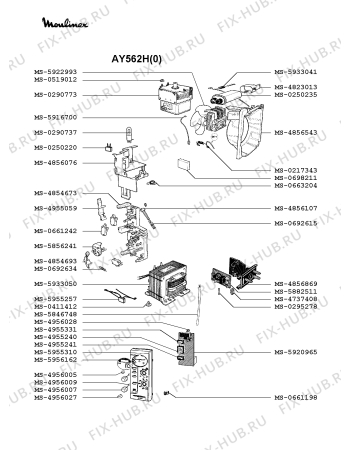 Взрыв-схема микроволновой печи Moulinex AY562H(0) - Схема узла 3P002041.5P2