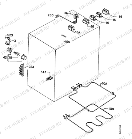 Взрыв-схема плиты (духовки) Zanussi HN212X - Схема узла Functional parts