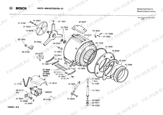 Схема №4 0722044454 V6372 с изображением Инструкция по эксплуатации для стиралки Bosch 00511259
