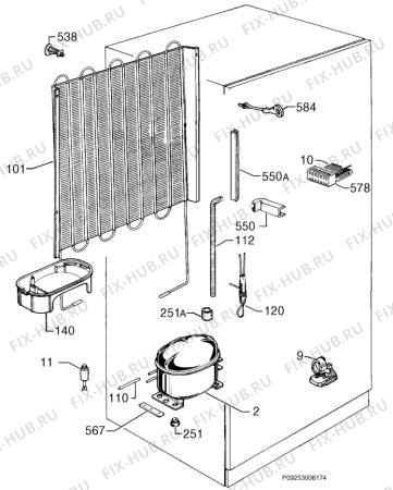 Взрыв-схема холодильника Privileg 965605_40396 - Схема узла Cooling system 017